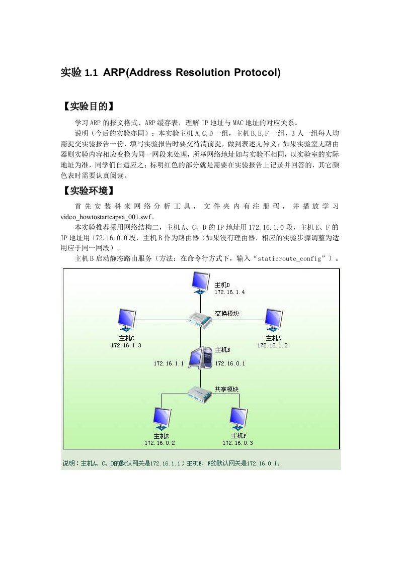 实验1ARP学生版