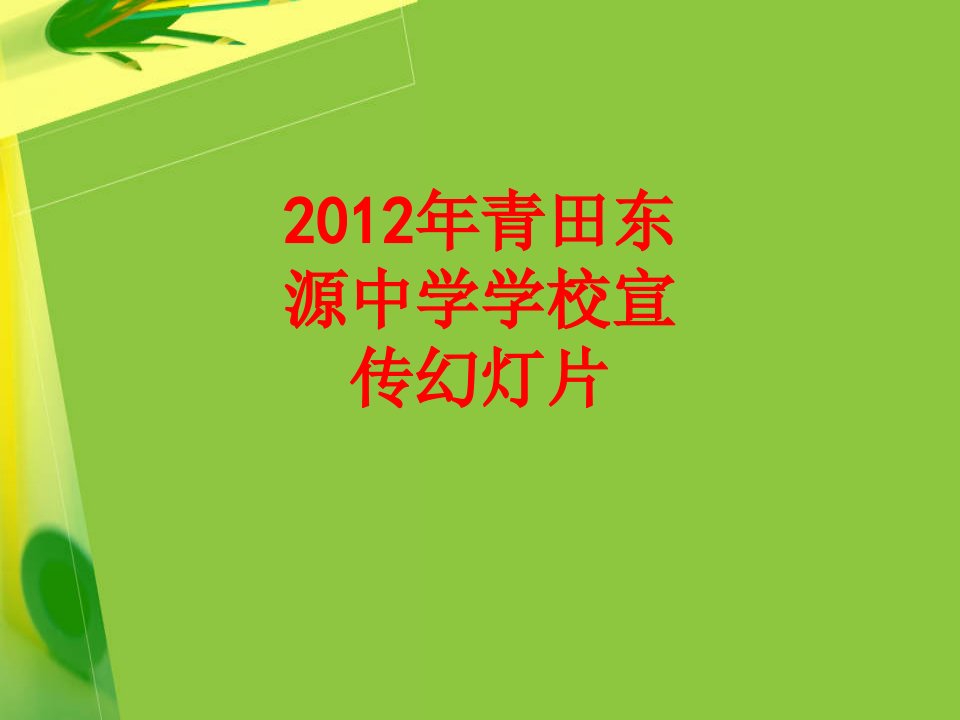 年青田东源中学学校宣传幻灯片经典课件