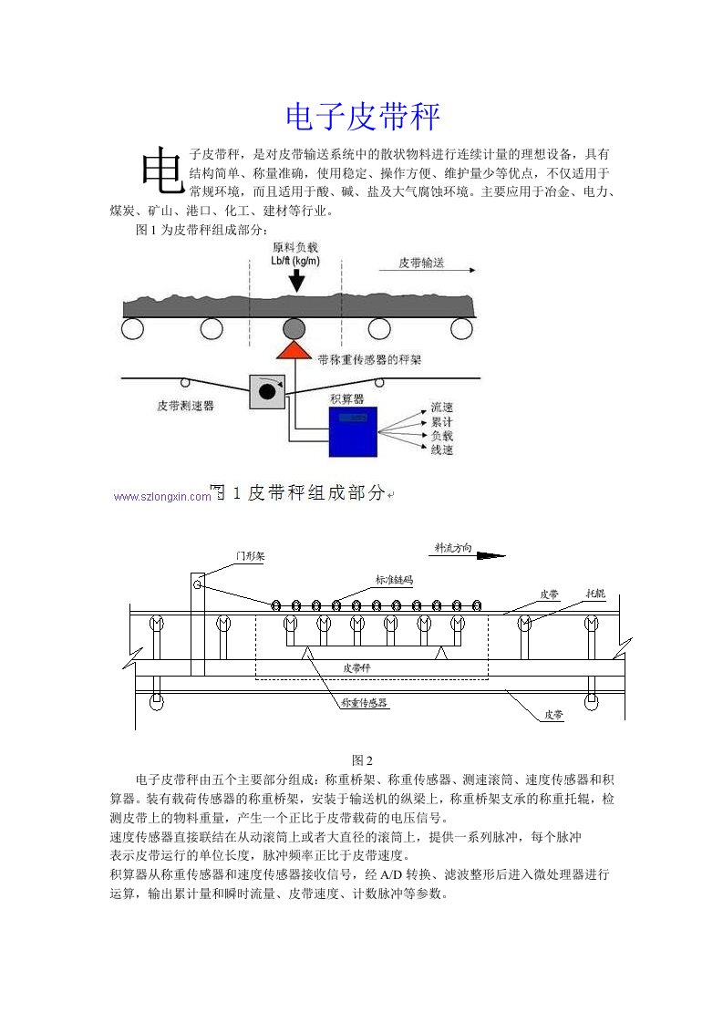 基于传感器的电子皮带秤设计