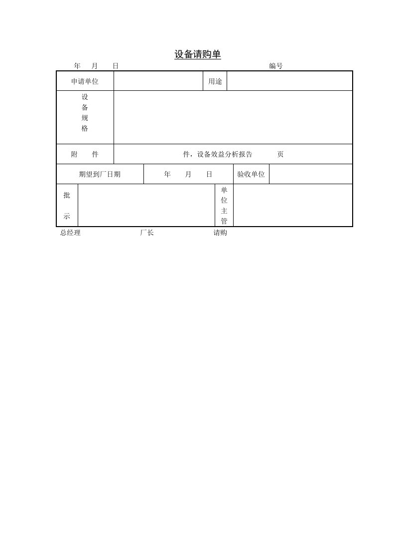 生产管理--设备请购单1