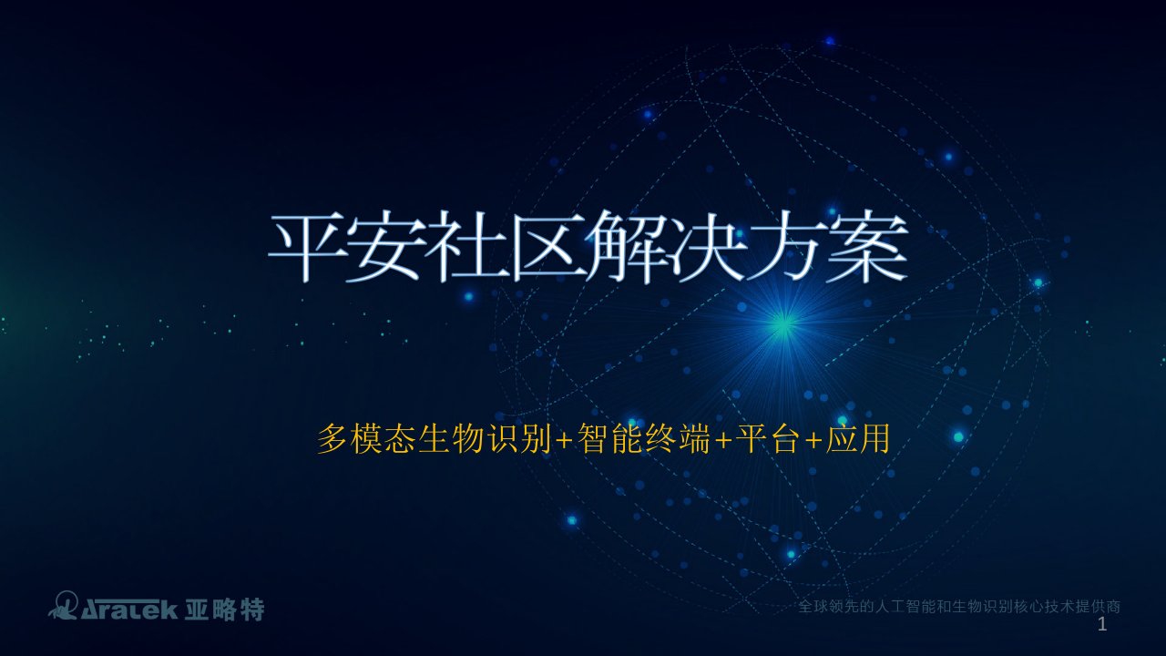 多模态生物识别+智能终端+平台+应用智慧社区解决课件