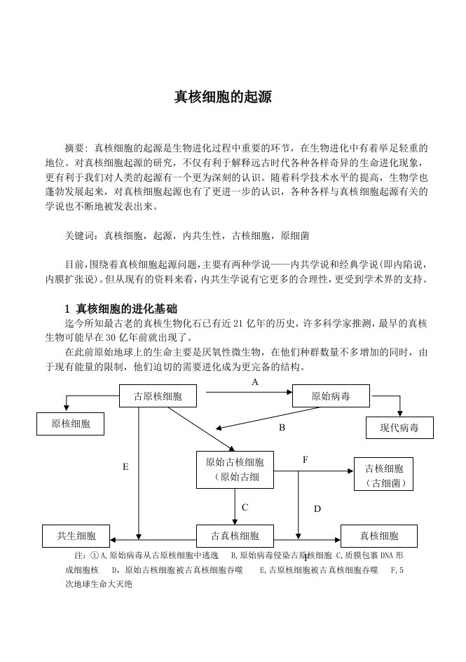 真核细胞的起源