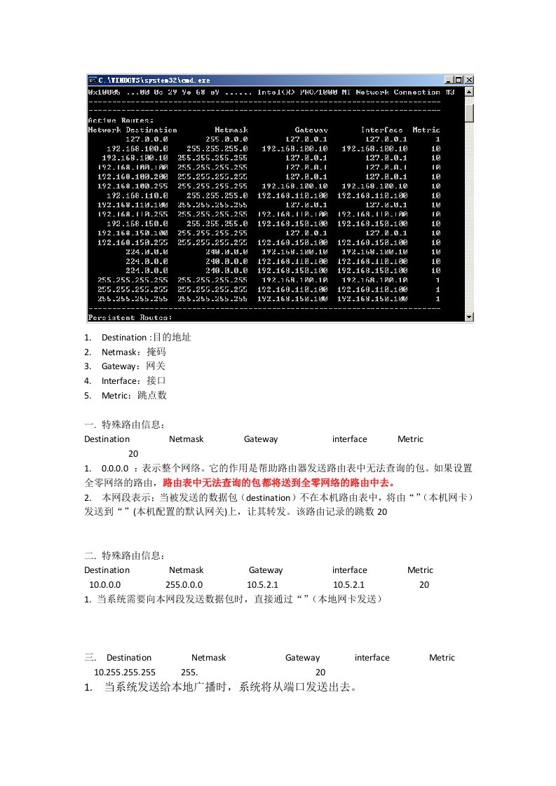 服务器路由表分析