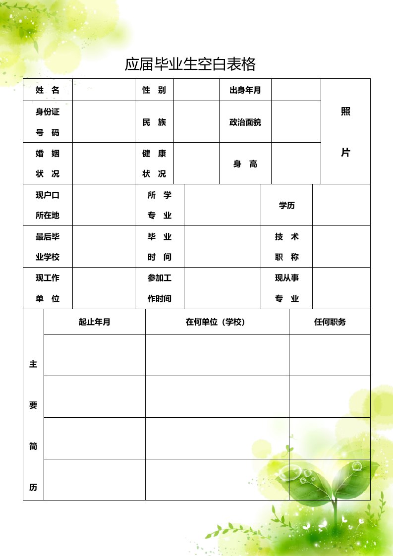 精品文档-空白标准表格两页05