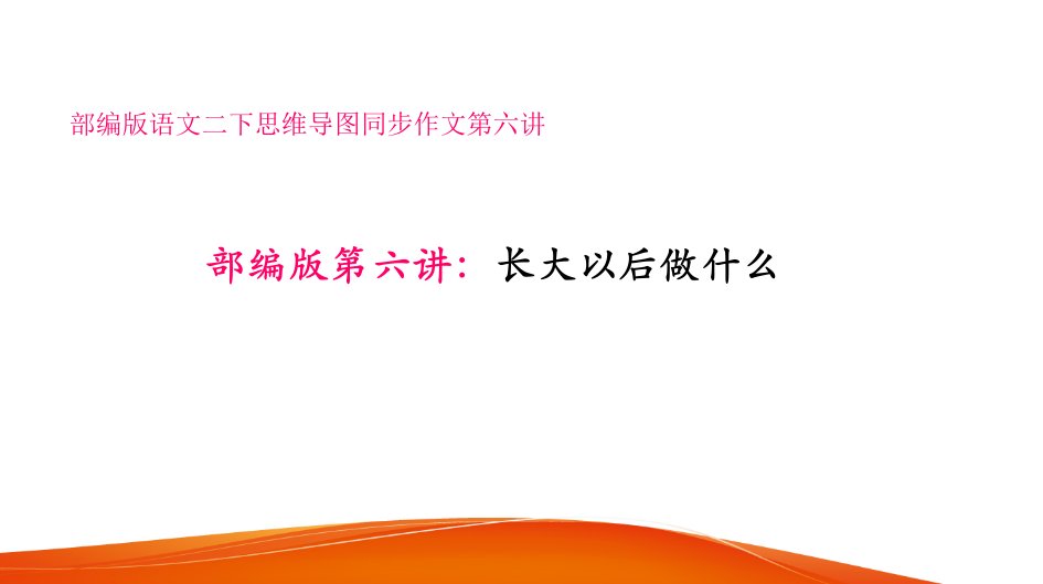 部编版二年级语文下册思维导图同步作文第6讲——长大以后的我ppt课件