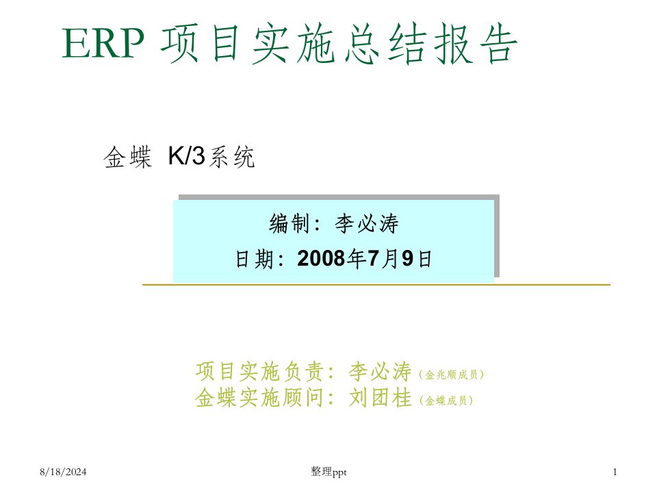 erp项目实施总结报告