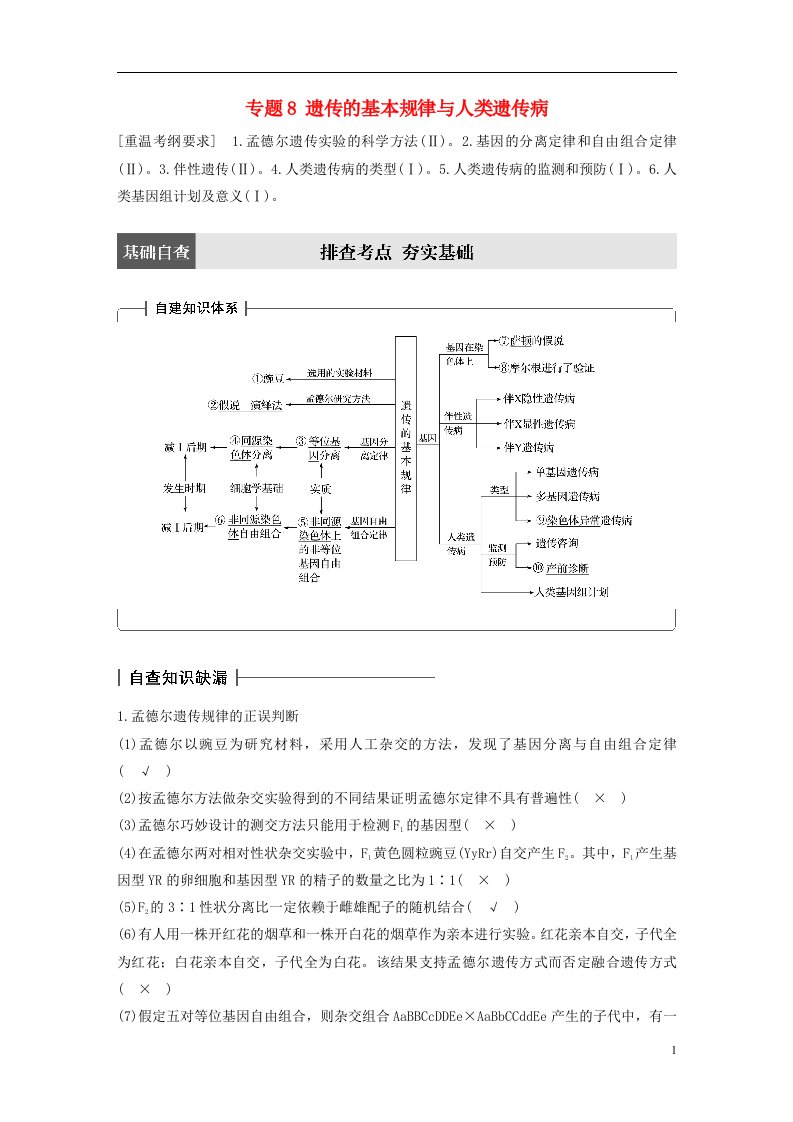 高考生物大二轮专题复习与增分策略