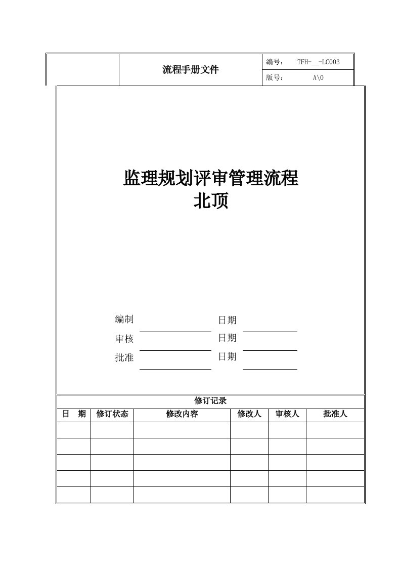 监理规划评审管理流程北顶