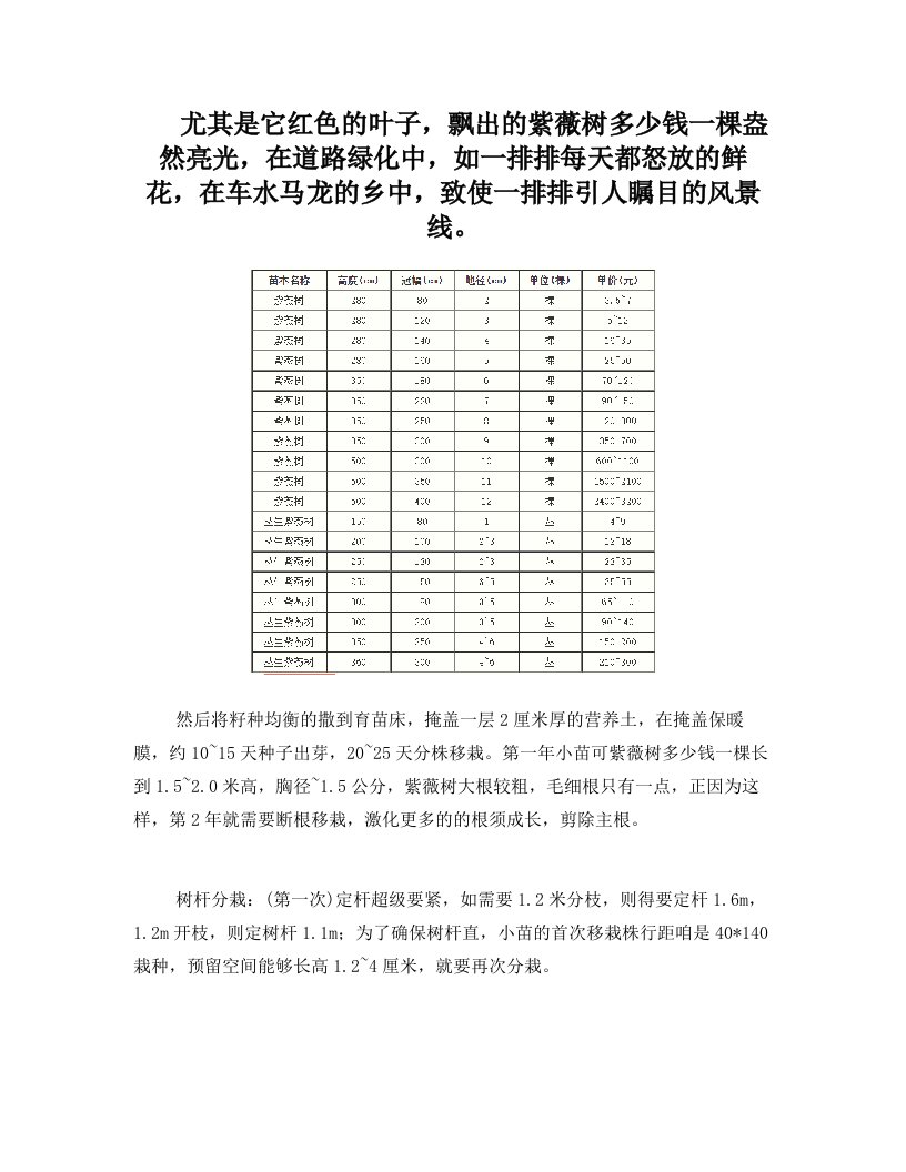 紫薇树多少钱一棵