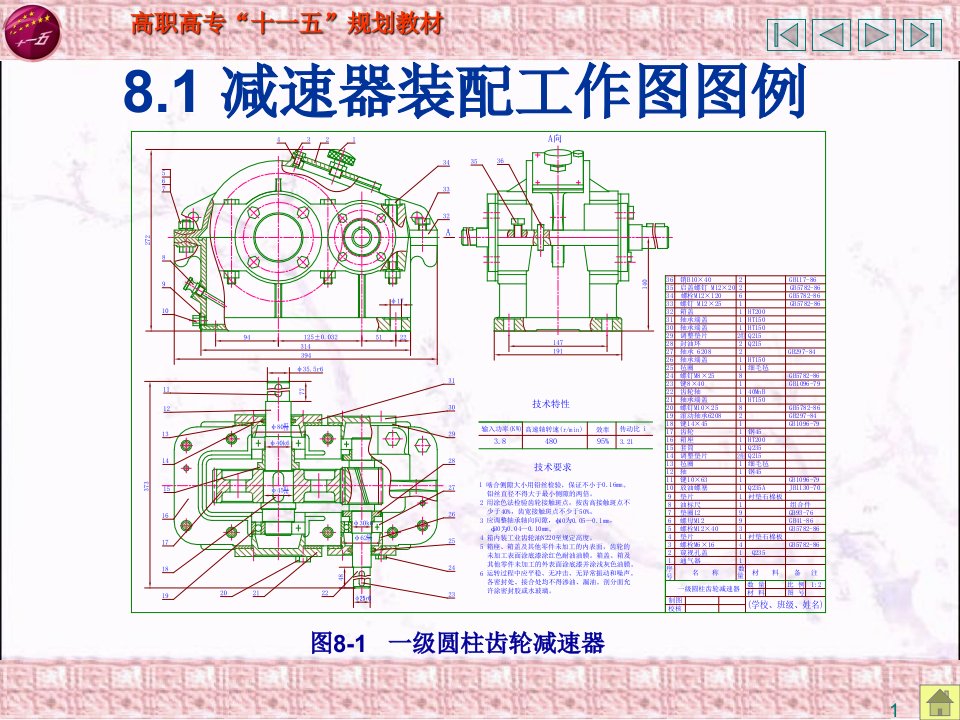 第8章减速器装配工作图和零件工作图参考图例