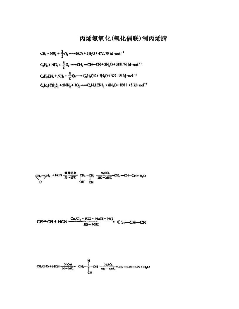 yjkAAA丙烯氨氧化(氧化偶联)制丙烯腈