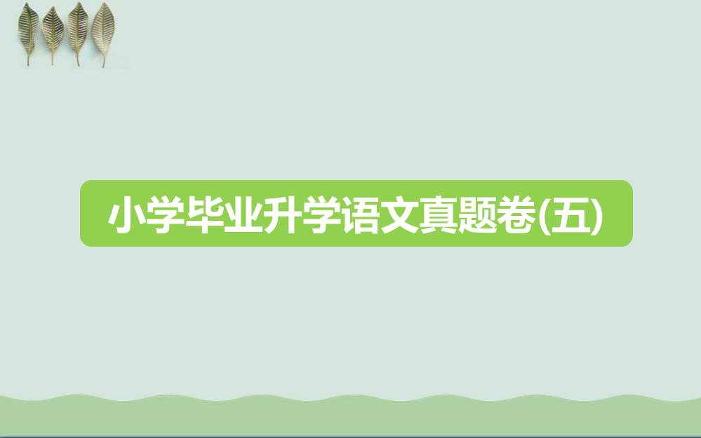 六年级下册语文课件-2019小升初真题卷(五)｜全国通用--(共27张ppt)