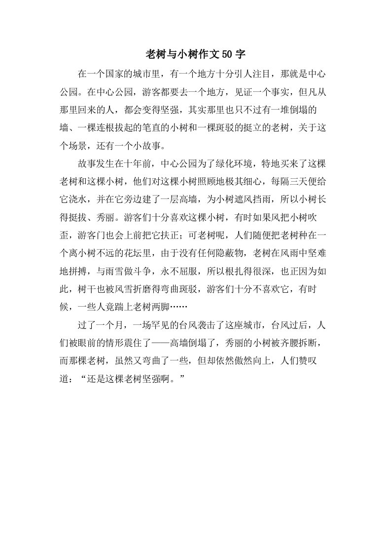 老树与小树作文50字