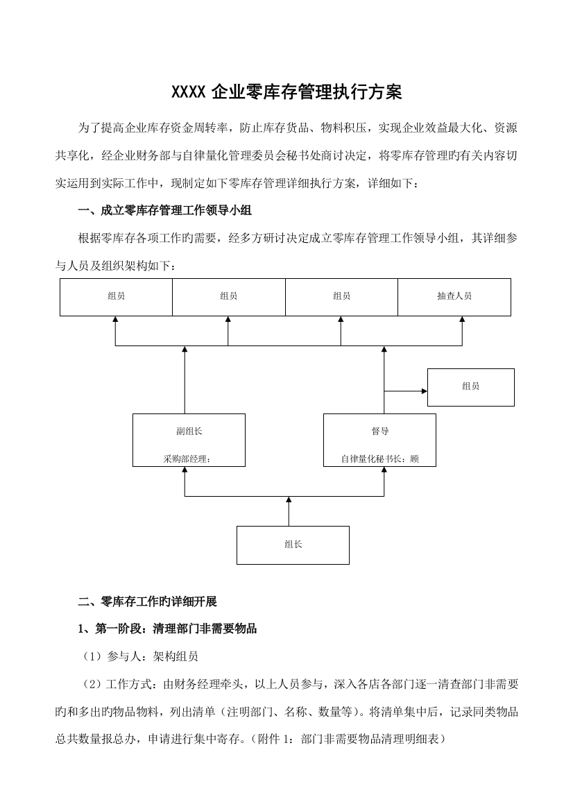 企业零库存管理标准执行方案