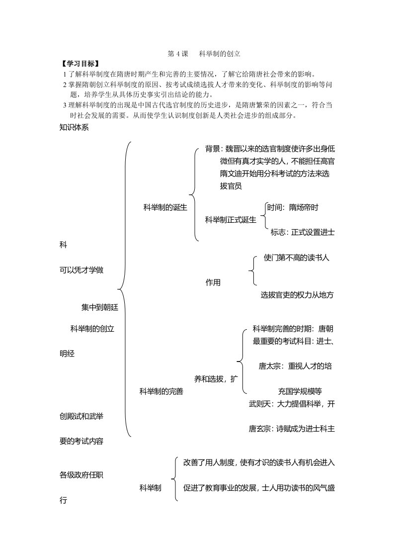 人教版七年级下册历史第一单元4-6课