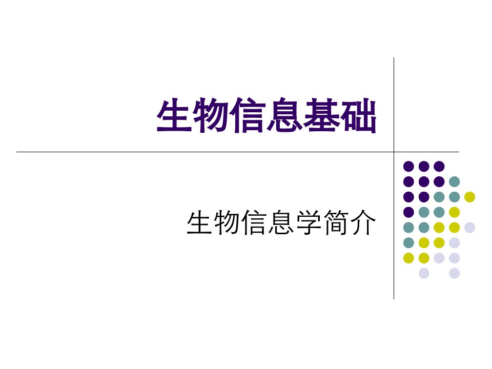 生物信息学简介省名师优质课赛课获奖课件市赛课一等奖课件