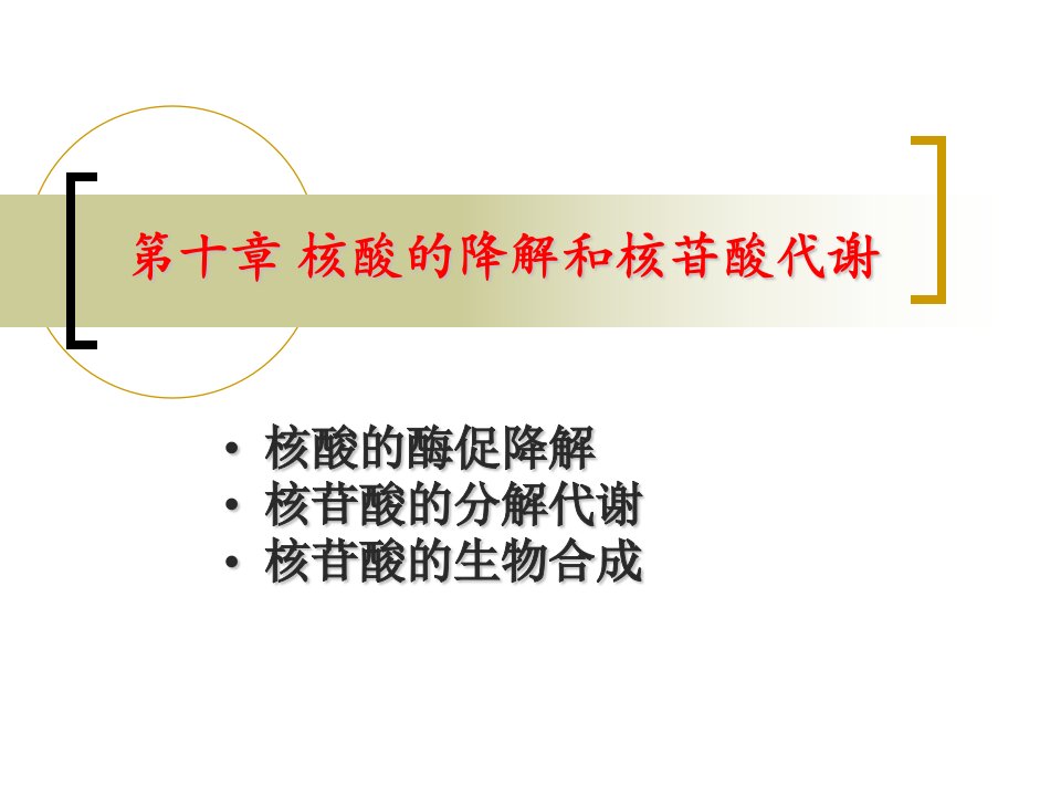 核酸的降解及核苷酸代谢