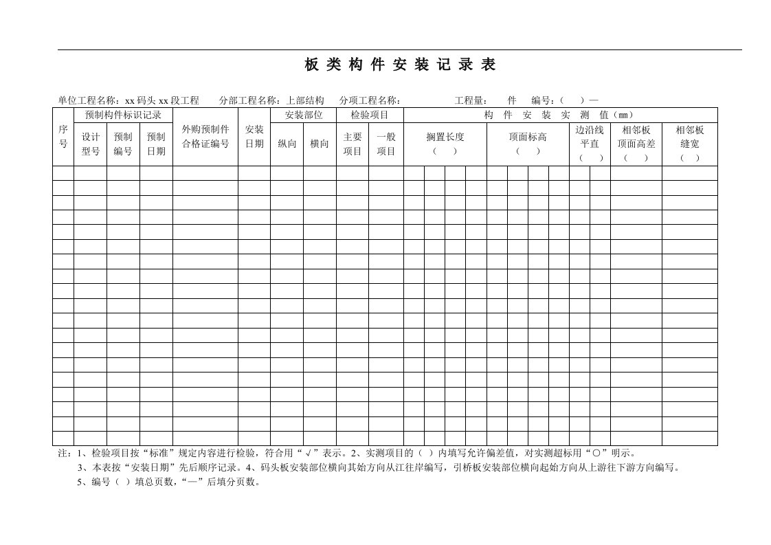 建筑资料-板类构件安装