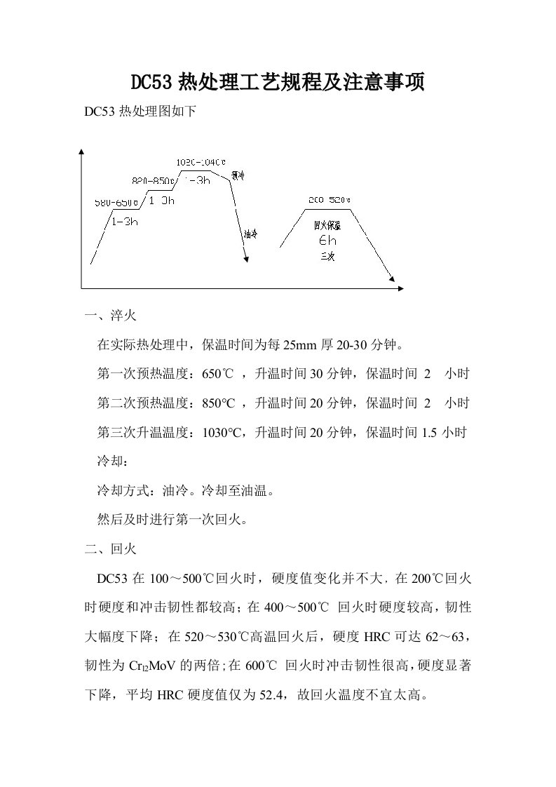 DC53热处理工艺及注意事项