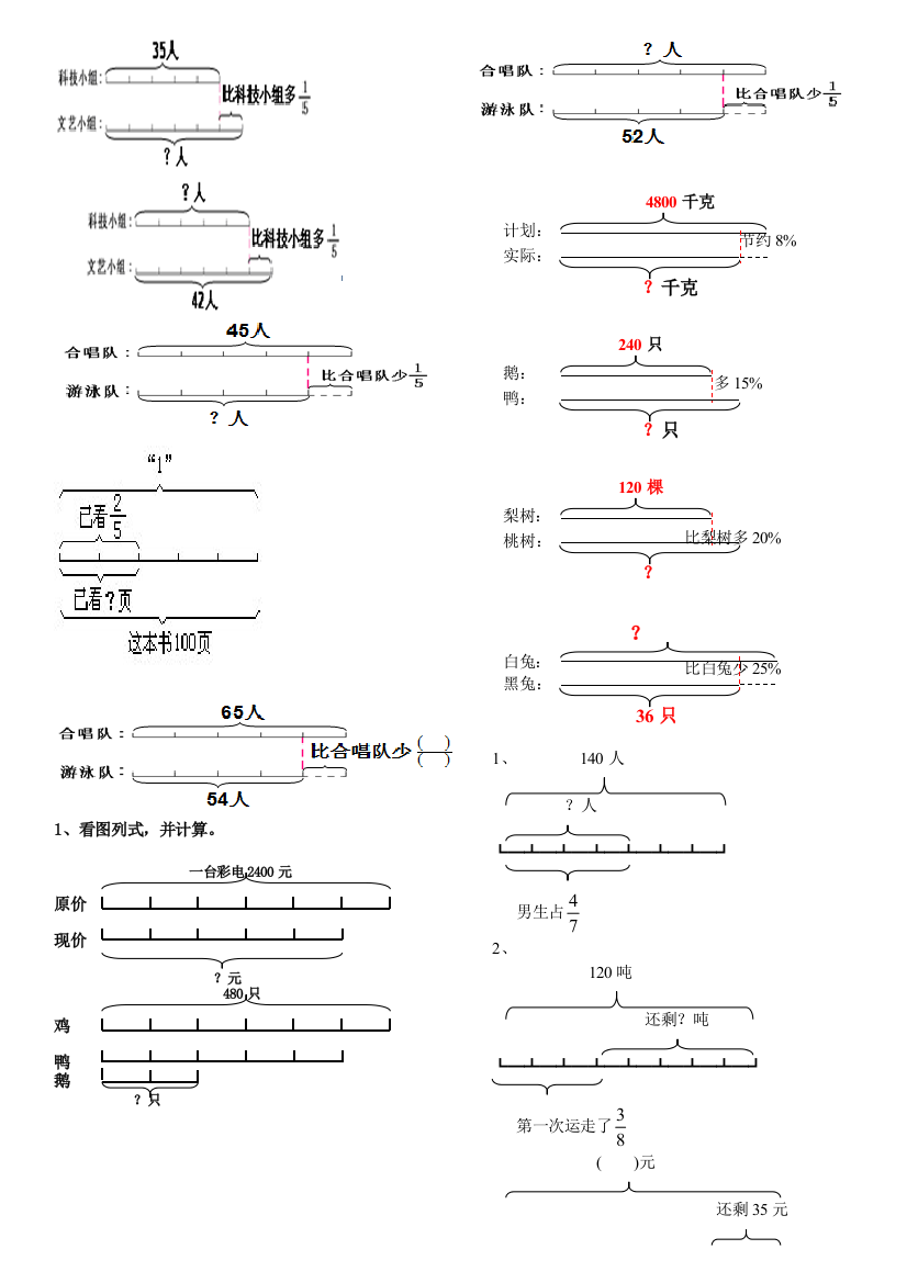 六年级看图列式专项