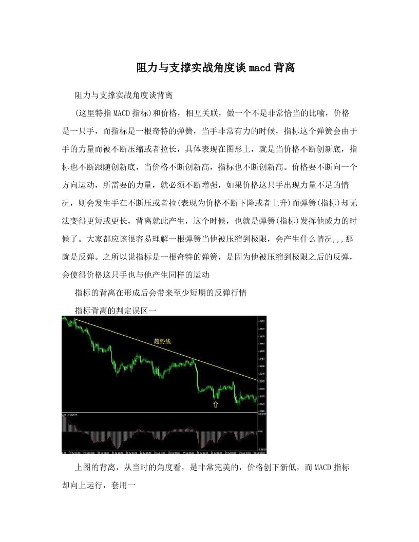 jthAAA阻力与支撑实战角度谈macd背离