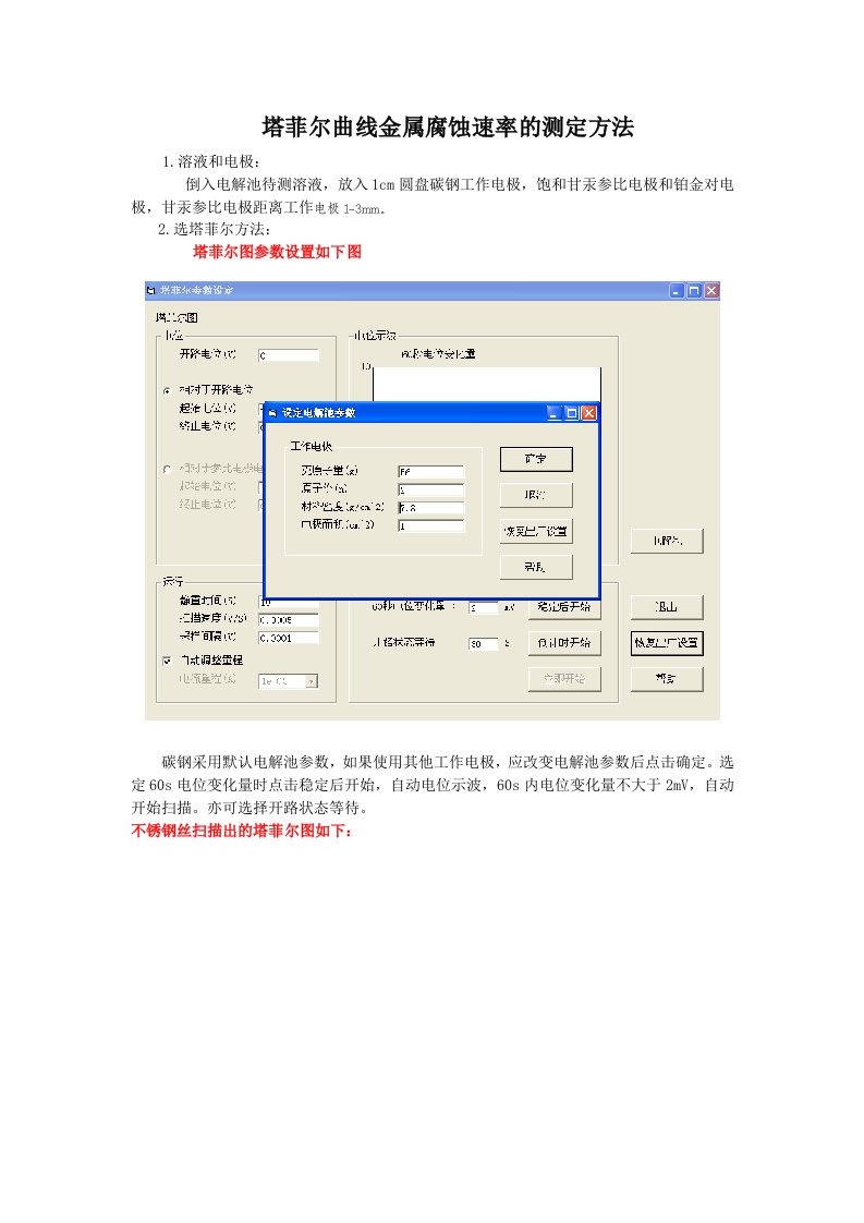 塔菲尔曲线金属腐蚀速率的测定方法