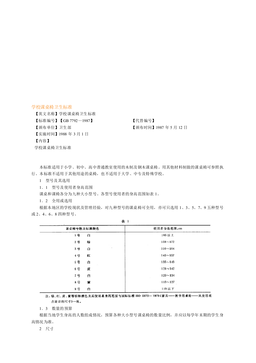 黉舍课桌椅卫生标准