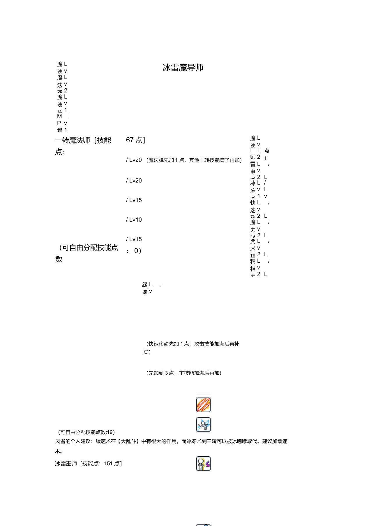 冒险岛冰雷魔导师技能加点