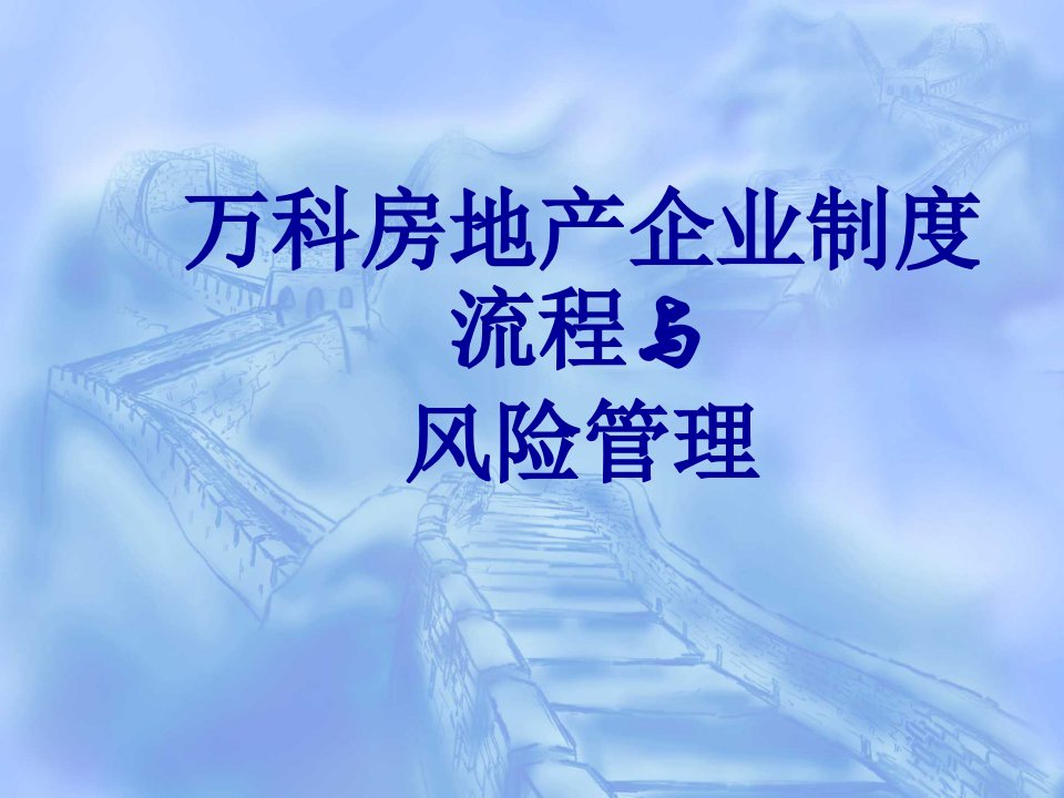 万科房地产企业制度流程与风险管理