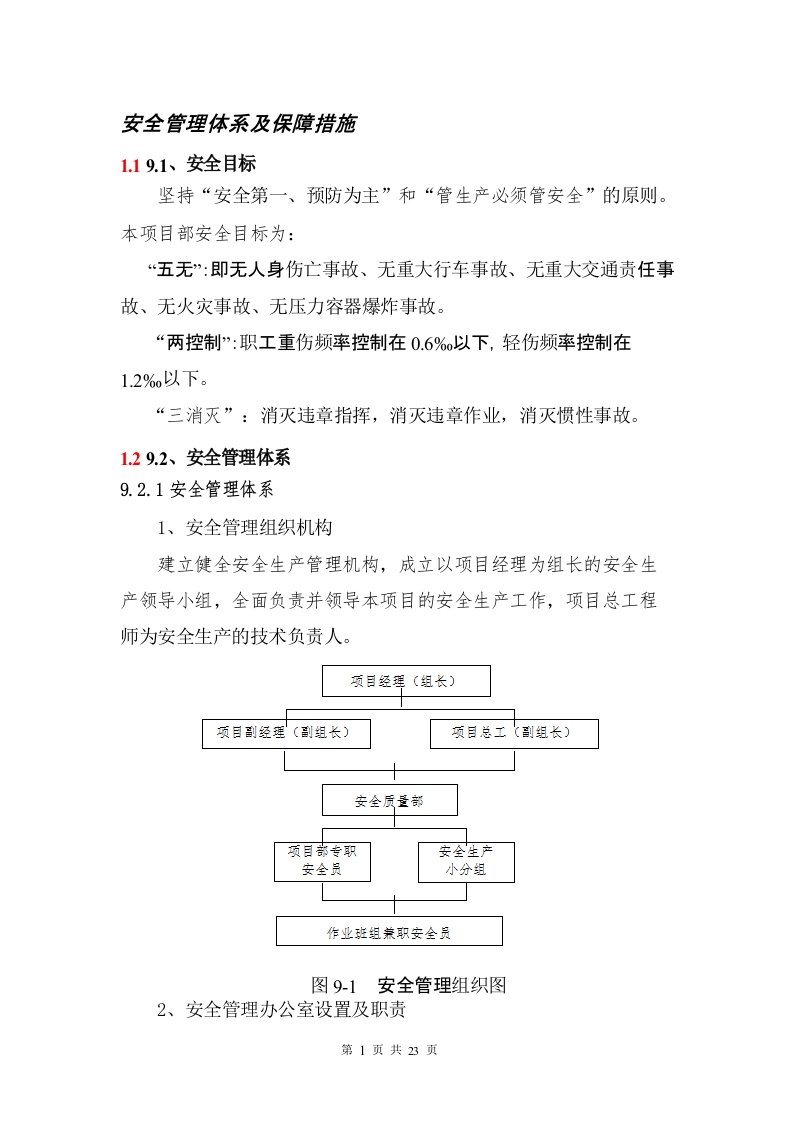 安全管理体系及保障措施