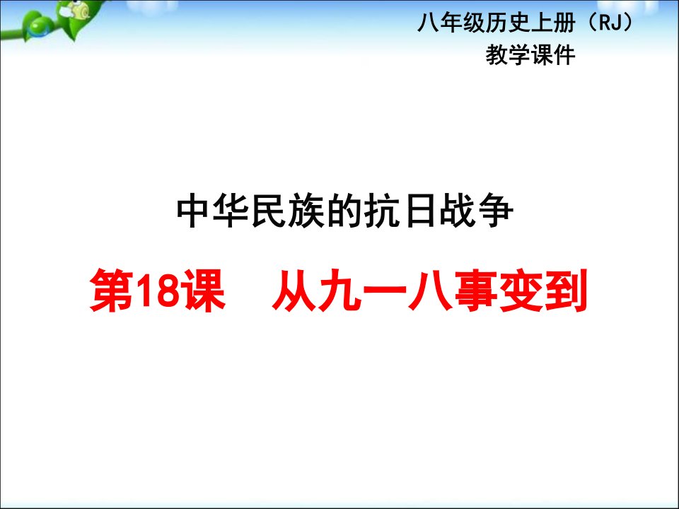 人教版八年级历史上册教学课件第18课