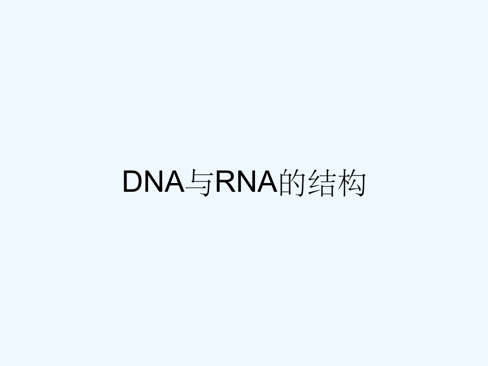 DNA与RNA的结构