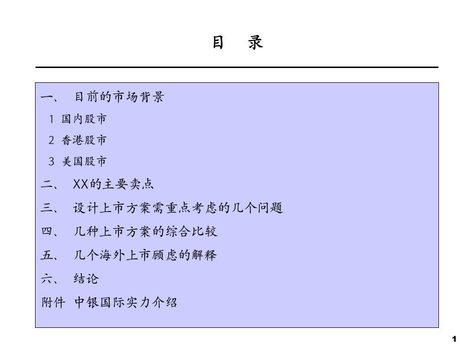 某某上市建议书