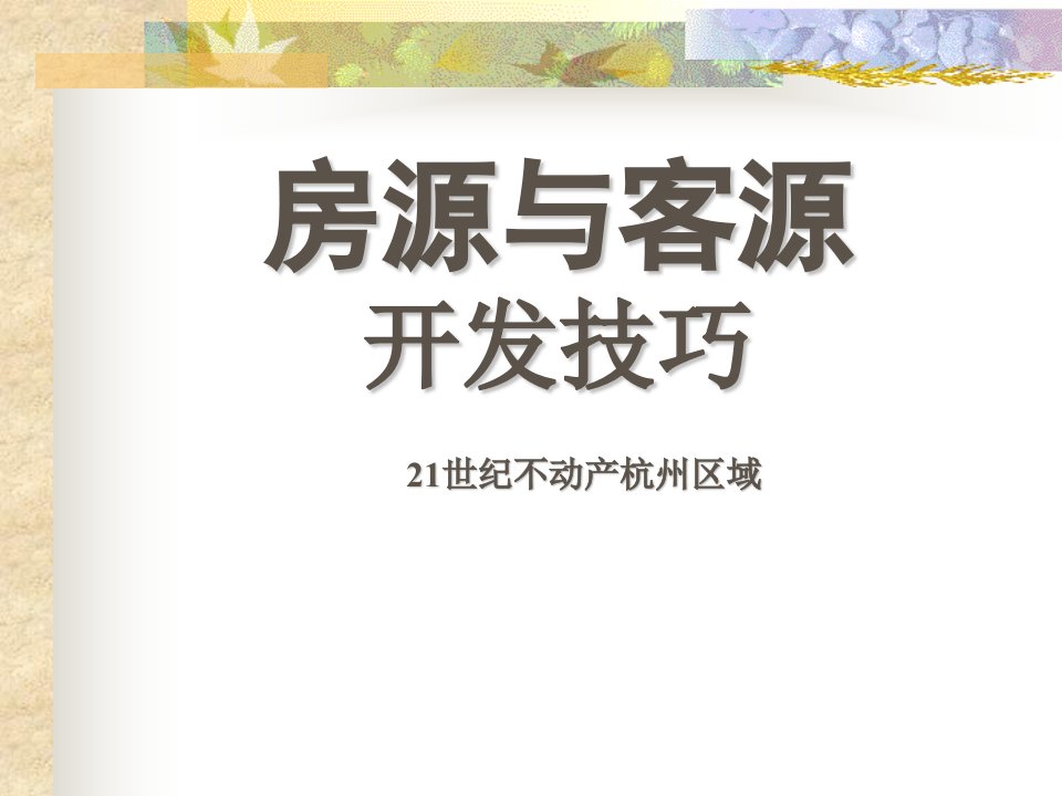 21世纪不动产_客户房源开发（PPT49页)