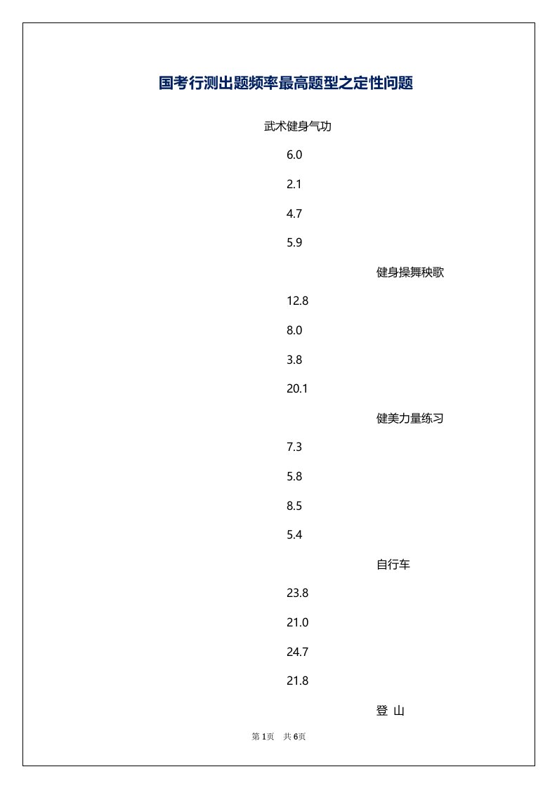 国考行测出题频率最高题型之定性问题