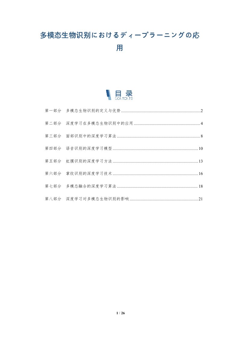 多模态生物识别におけるディープラーニングの応用