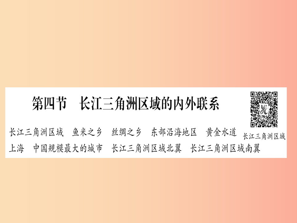 2019春八年级地理下册第7章第4节长江三角洲区域的内外联系习题课件新版湘教版