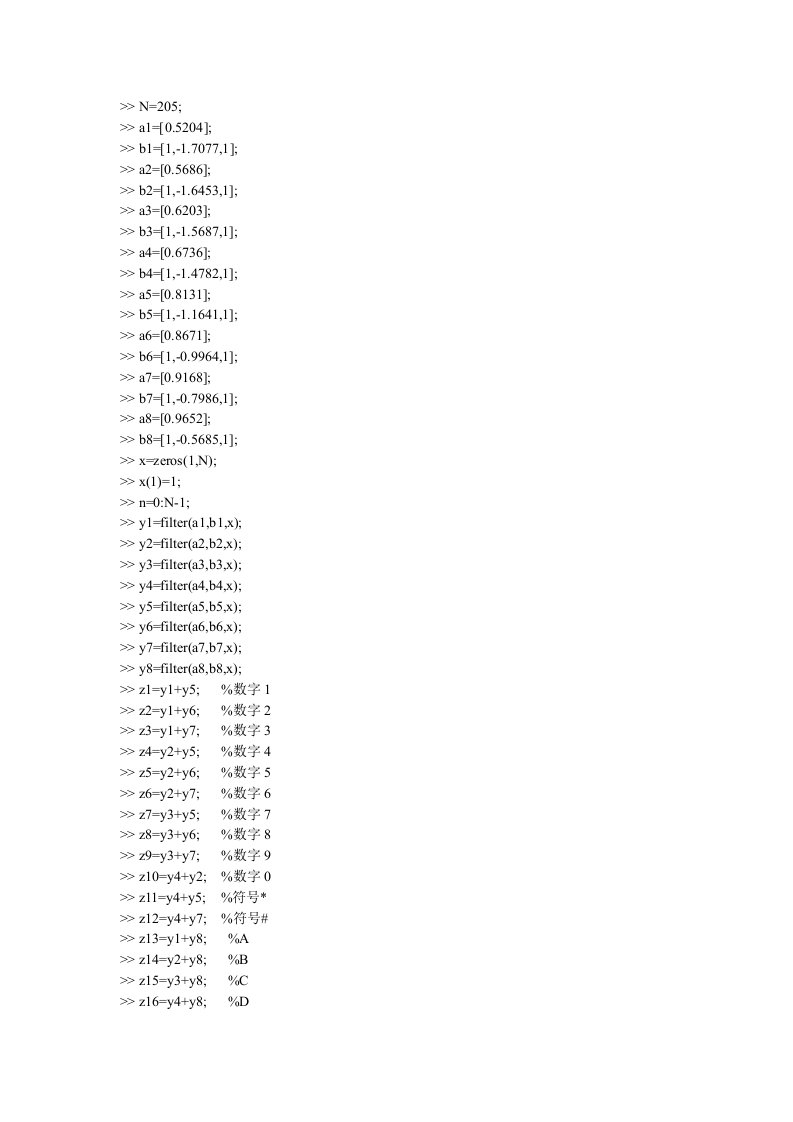 北邮通信工程MATLAB双音多频