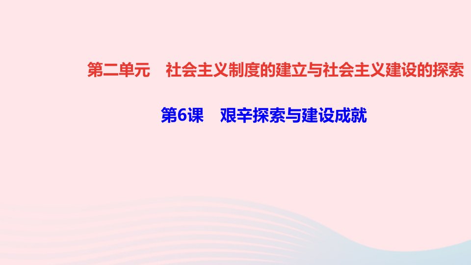 八年级历史下册第二单元社会主义制度的建立与社会主义建设的探索第6课艰辛探索与建设成就作业课件新人教版