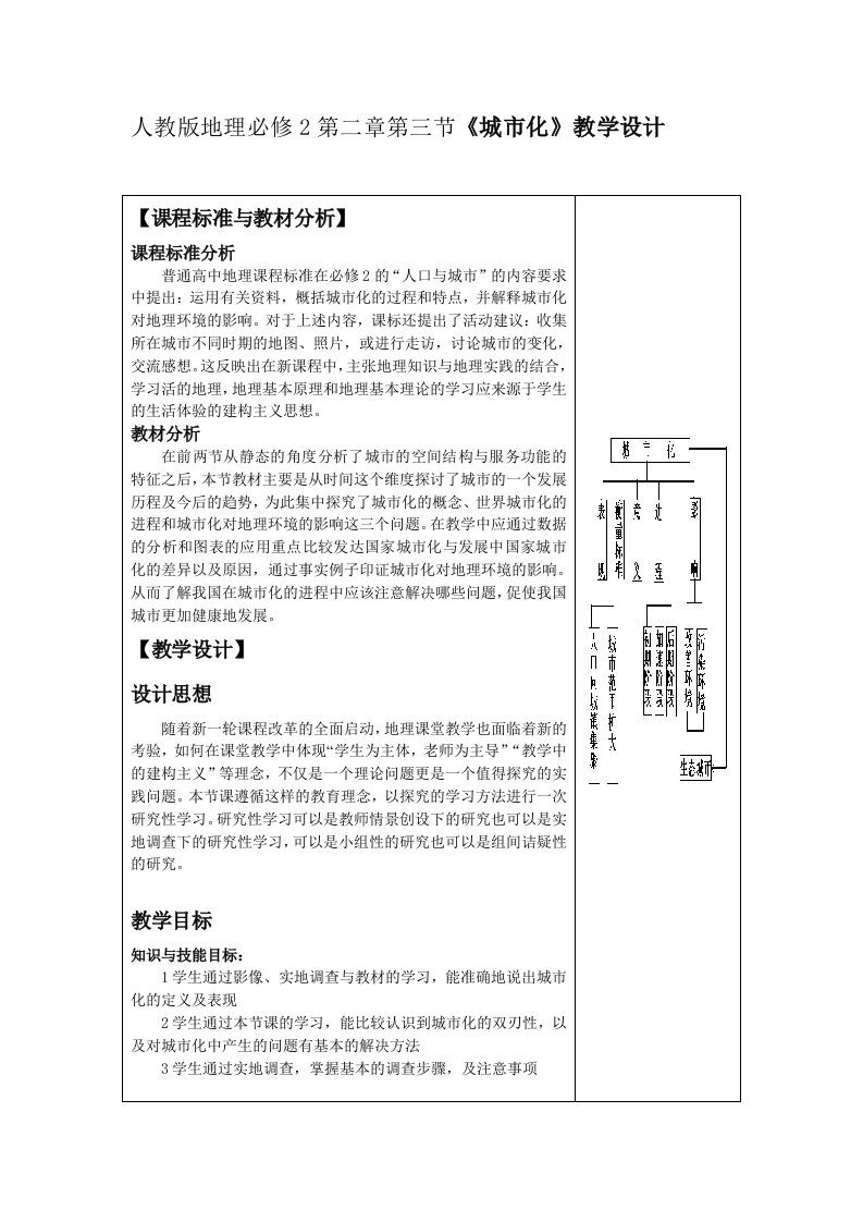 人教版地理必修2第二章第三节《城市化》教学设计