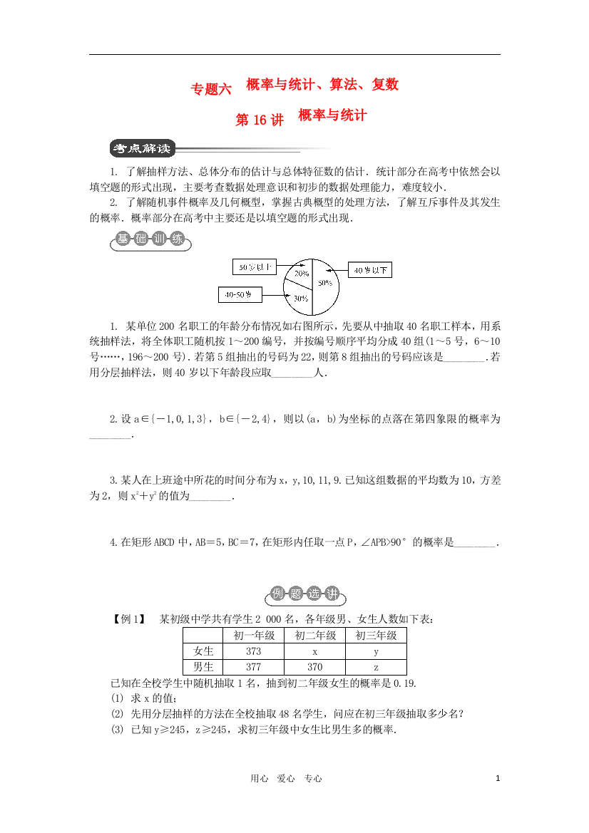 江苏省2012届高考数学二轮复习