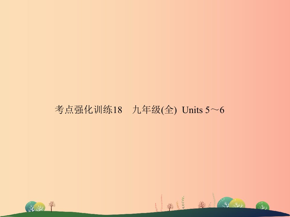 2019年中考英语复习考点强化训练18九全Units5_6练本课件