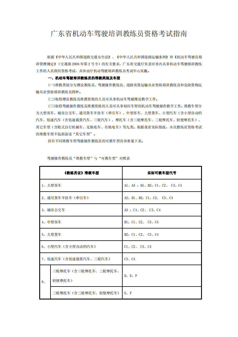 广东省机动车驾驶培训教练员资格考试指南