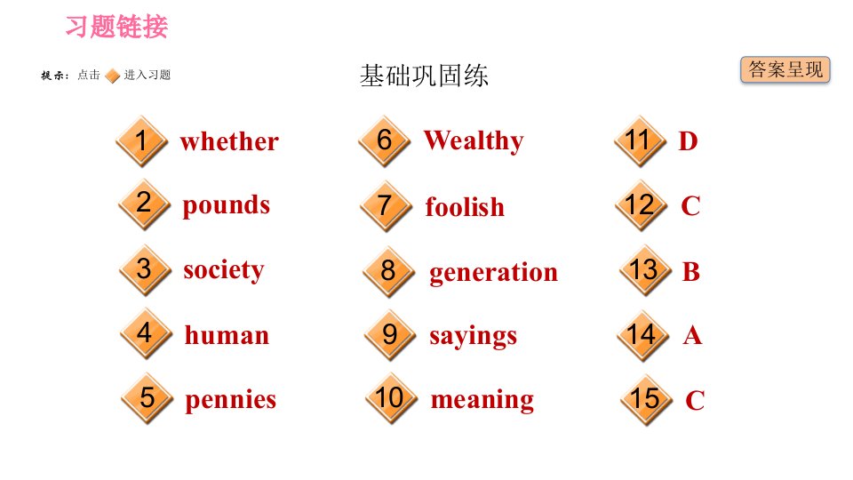 冀教版九年级下册英语课件Unit8Lesson44PopularSayings