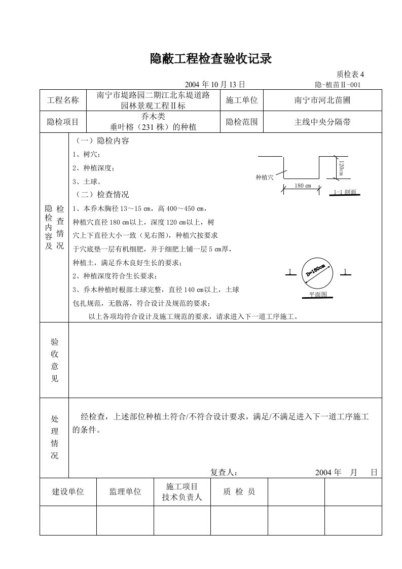 2乔木类隐蔽工程检查验收记录