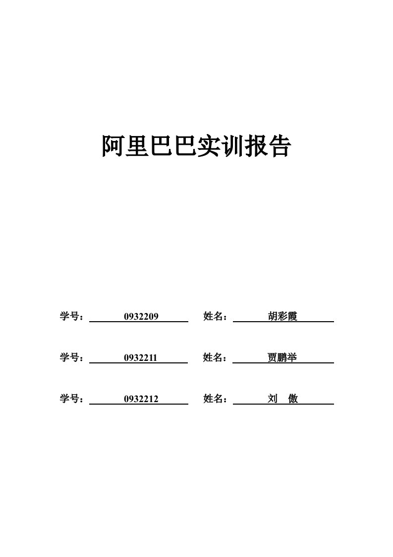 阿里巴巴实训报告