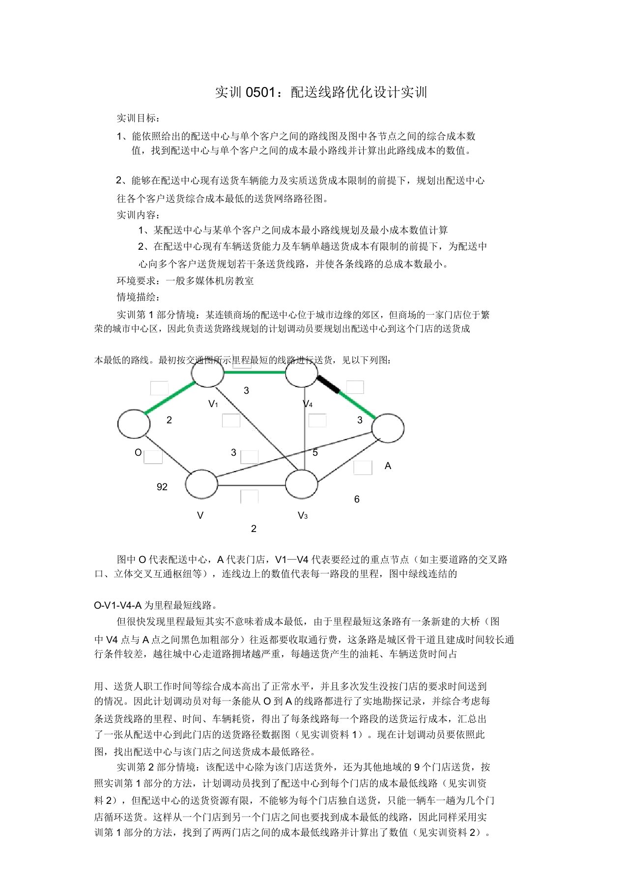 学生实训511实训7配送线路优化设计实训