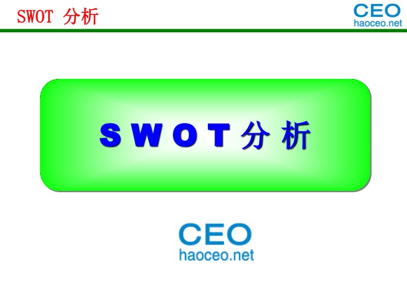 swot分析法精华教程全面教程(非常全面)