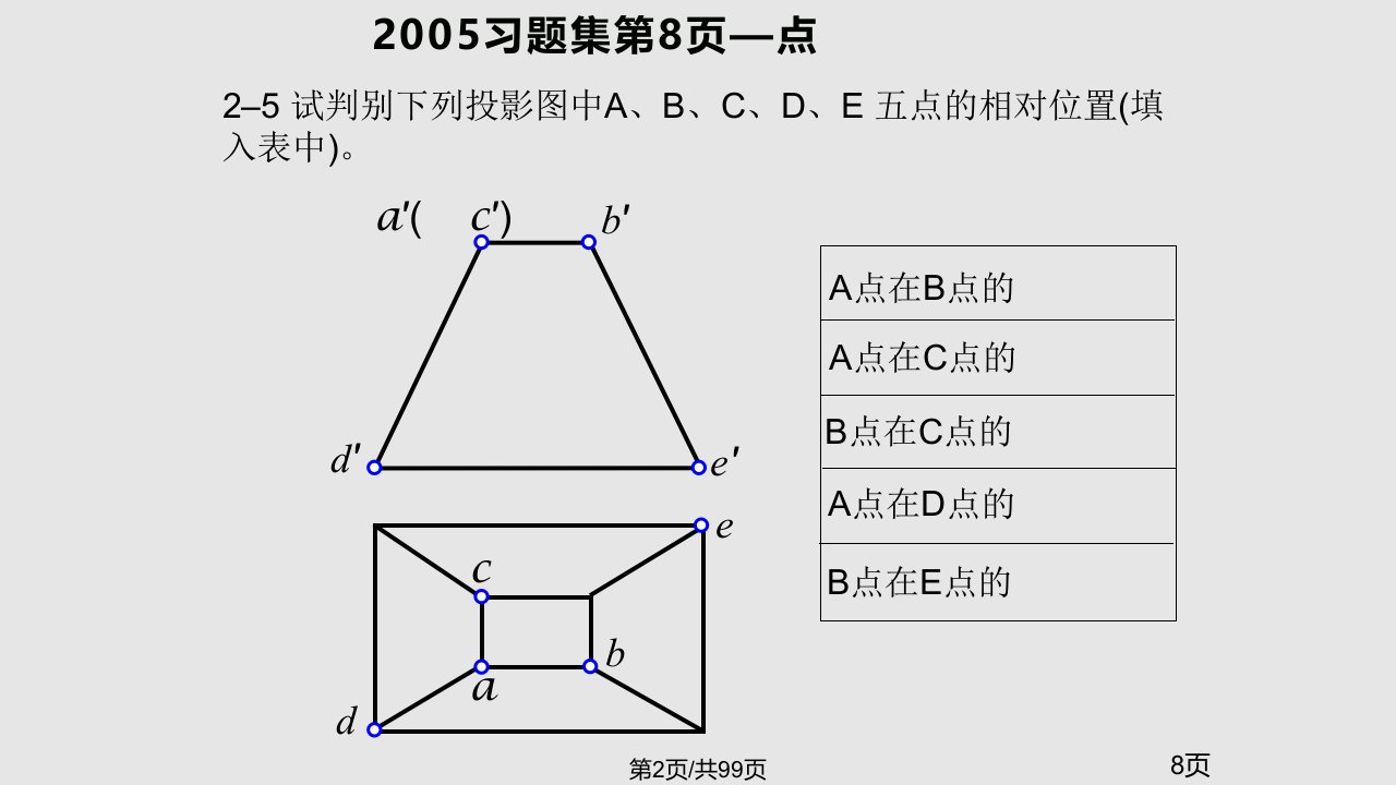 重庆大学画法几何习题集及题解完整