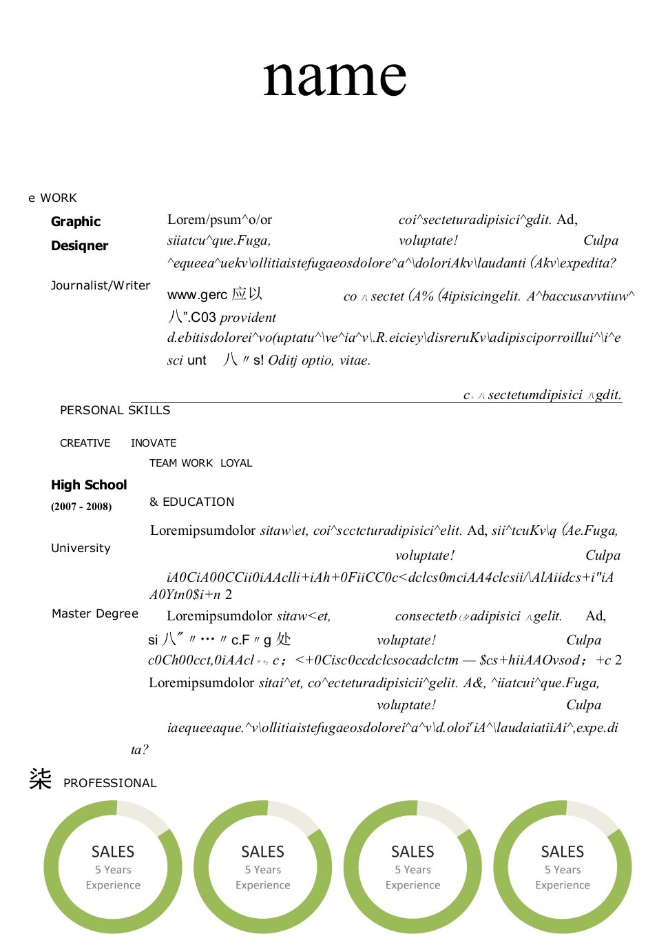 2022年英文求职简历制作模板